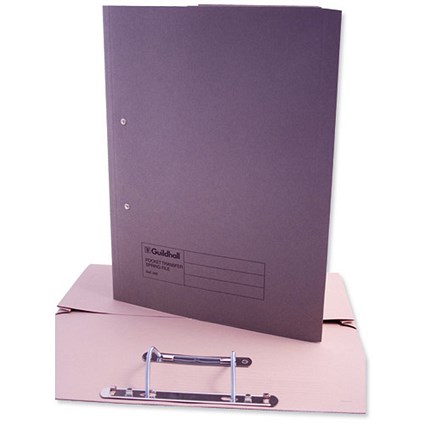 Guildhall Transfer Spring Files with Inside Pocket 315gsm 38mm Foolscap Grey Ref 349-GRYZ [Pack 25]