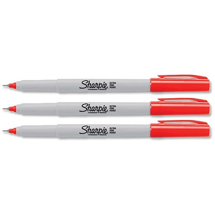 Sharpie Permanent Marker Ultra-fine Tip 0.4mm Line Red [Wallet 12]