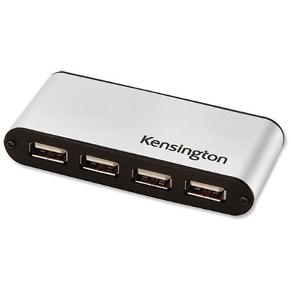 Kensington Pocket Hub USB with Power Adaptor and Usage LEDs 4 Port