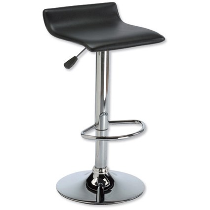 Influx J-Seat Bar Stool Height-adjustable with Footrest W370xD370xH580-780mm Black