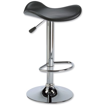 Influx Saddle-Seat Bar Stool Height-adjustable with Footrest W440xD450xH580-780mm Black