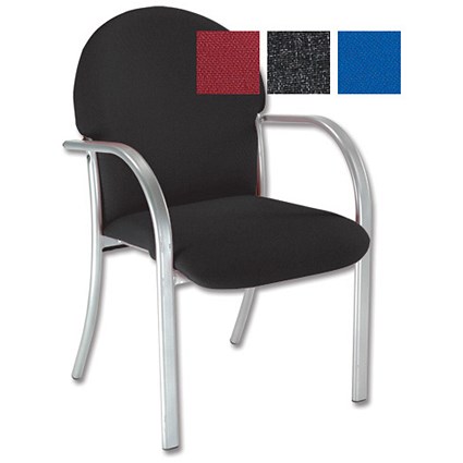 Trexus Plus Visitors Chair Silver-colour Frame High Back H420mm W500xD460xH470mm Charcoal