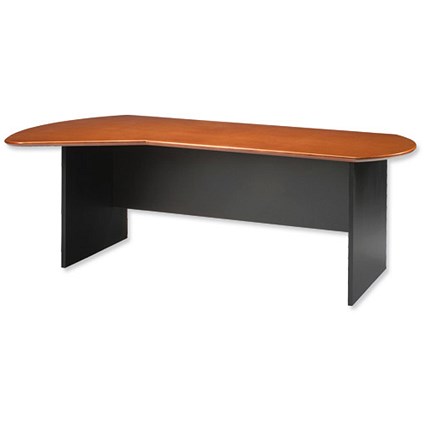 Emperial Executive Desk with Black Trim Left-hand W2100xD1200xH765mm Cherry Veneer