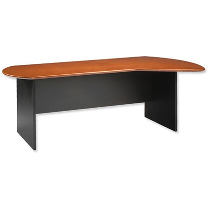 Emperial Executive Desk with Black Trim Right-hand W2100xD1200xH765mm Cherry Veneer