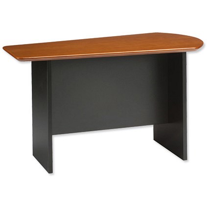 Emperial Return Desk with Black Trim W1200xD670xH700mm Cherry Veneer