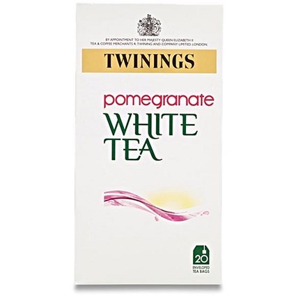 Twinings Infusion White Tea and Pomegranate Tea Bags / Individually-wrapped / Pack of 20