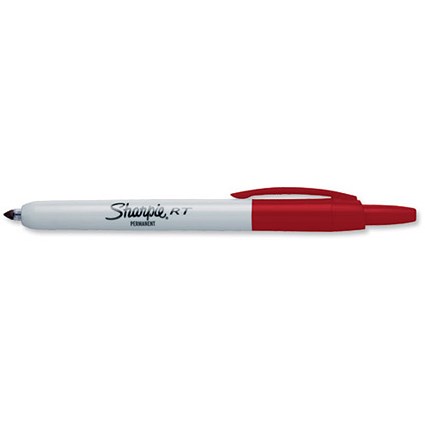 Sharpie Permanent Marker Pen Retractable with Seal Bullet Tip 1.0mm Line Red [Pack 12]
