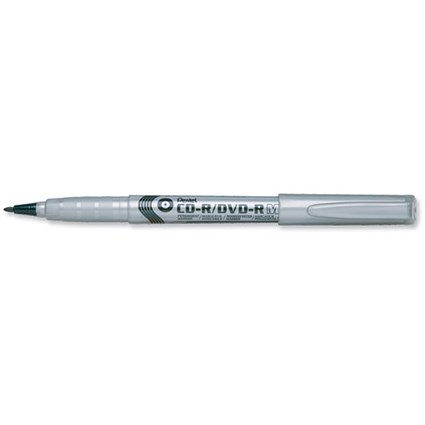 Pentel Permanent Marker Pen for CD or DVD Xylene-free Quick-drying Fine Black [Pack 12]