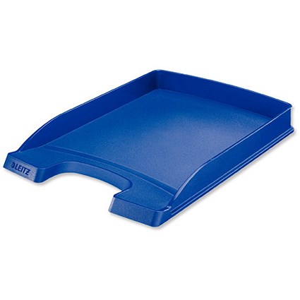 Leitz Plus Letter Tray Slim Polystyrene with 2 Label Positions Blue