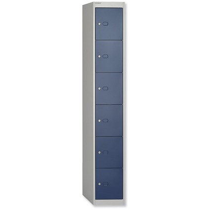 Bisley Deep Steel Locker / 6-Door / Goose Grey-Blue