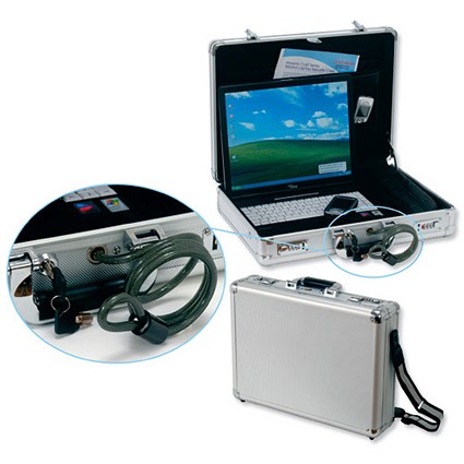 Phoenix CL62 Madrid Laptop Security Case Aluminium with Combination Locks Cable W470xD350xH115mm Ref CL62