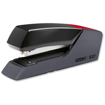 Rapid S27 Stapler SuperFlatClinch Half Strip Solid Steel Capacity 30 Sheets Black