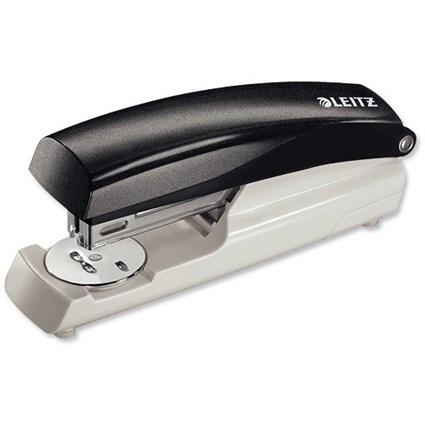 Leitz 5500 Half Strip Stapler Ergonomic Top-loading 26/6 24/6 Capacity 30 Sheets Black