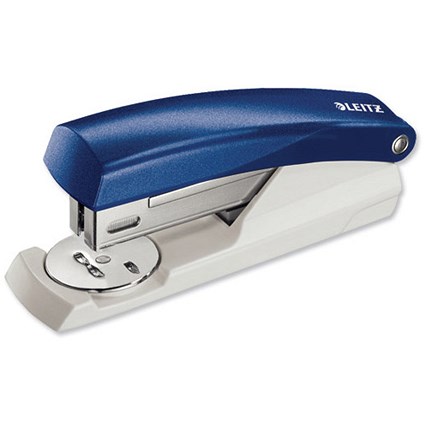Leitz 5501 Half Strip Stapler Top-loading 26/6 24/6 Capacity 25 Sheets of 80gsm Blue