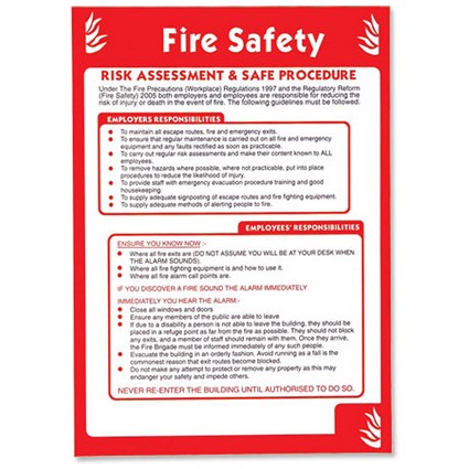 Stewart Superior Health and Safety Poster Laminated Fire Safety H420xW595mm