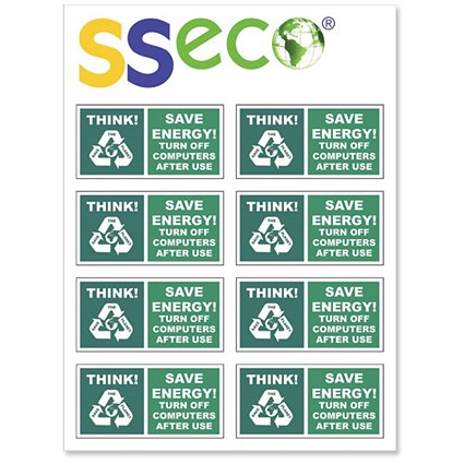 SSeco Computer Stickers Educational Printed on Reverse Self-adhesive Vinyl 46x23 [Pack 8]