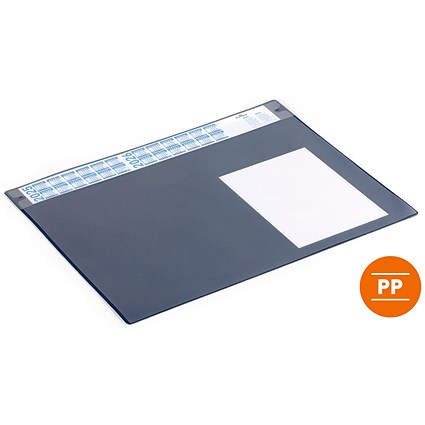 Durable Desk Mat With Calendar & Removable Overlay, 650x520 mm, Blue, Pack of 5