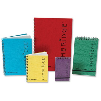 Cambridge Pressguard Pad Twin Wire Headbound Elasticated Ruled 120 Pages A7 [Pack 10]