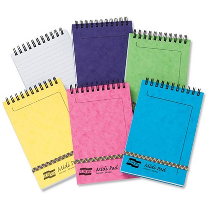 Europa Midi Notepad Twin Wire Headbound 100 Pages 80gsm 150x102mm Assorted C [Pack 10]
