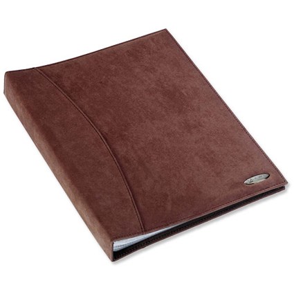 Rexel Display Book Soft Touch 24 Pockets with Cover Suede Effect Chocolate