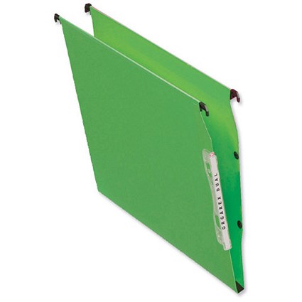 Esselte Orgarex Lateral File Kraft 220gsm Square-base 30mm Capacity W330mm Green [Pack 25]