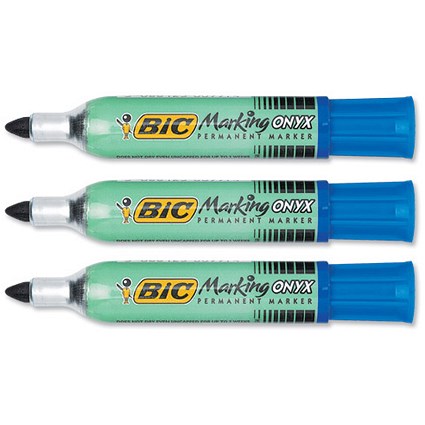 Bic ONYX 1482 Mini Permanent Marker Bullet Tip Line Width 1.5mm Blue [Pack 12]