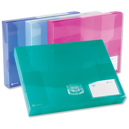 Rexel Ice Document Box Polypropylene 40mm A4 Translucent Assorted [Pack 10]