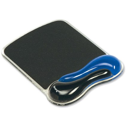 Kensington Duo Mouse Mat Pad with Wrist Rest Gel Wave Blue and Smoke