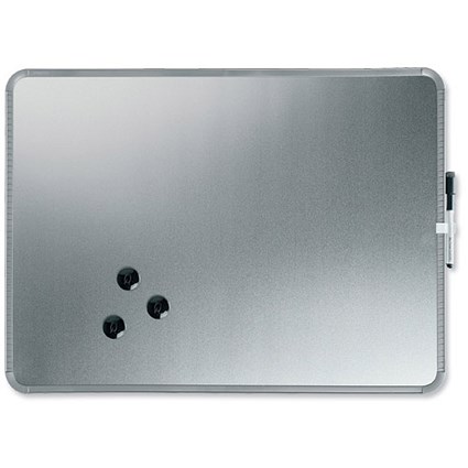 Nobo SlimLine Magnetic Drywipe Board / W580xH430xD14mm / Silver