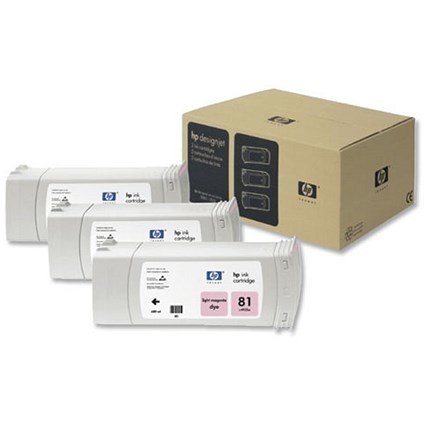 Hewlett Packard [HP] No. 81 Dye Ink Cartridge 680ml Light Magenta Ref C5071A [Pack 3]