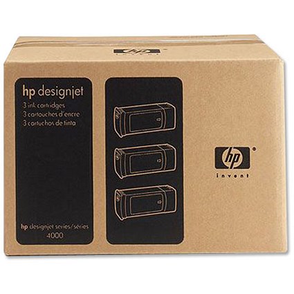 Hewlett Packard [HP] No. 90 Dye Ink Cartridge 400ml Cyan Ref C5083A [Pack 3]