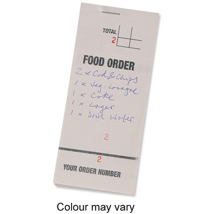 PAD Bar Food Pad 3-Part Receipt Order and Ticket Numbered 1-100 65mmx150mm Ref PAD84 [Pack 50]