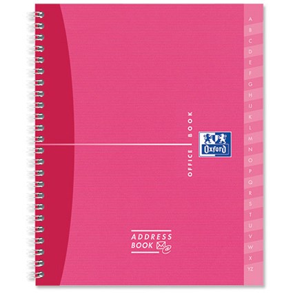 Oxford Office Address Book Wirebound Pearlised Cover 160 Pages 90gsm 120x150mm Assorted