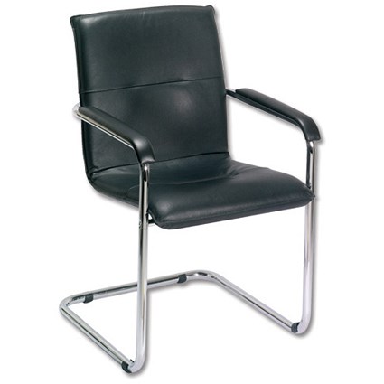 Trexus Visitors Chair Cantilever Back H430mm Seat W490xD420xH430mm Black with Chrome Frame