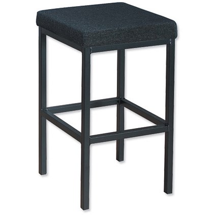 Trexus High Stool with Foot Bar Upholstered Seat W410xD410xH700mm Charcoal