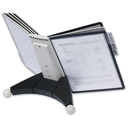 Complete Desk Display Unit / 10 Index Tabs with 5 Black & 5 Grey Panels / A4