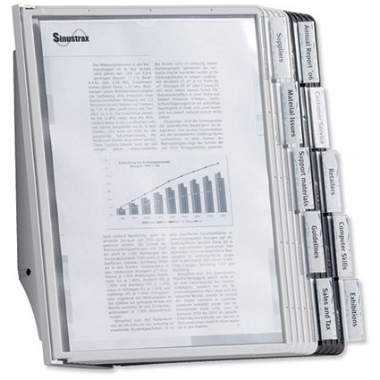 Durable Complete Display Wall Unit, 10 Index Tabs with 5 Black & 5 Grey Panels, A4