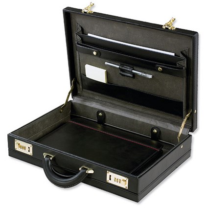 Masters Expandable Attache Case Leather Look Internal Organiser W440xD100xH320mm
