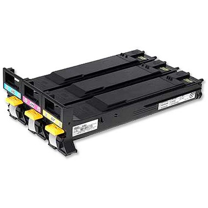 Konica Minolta A06VJ53 Laser Toner Cartridge Value Pack - Cyan, Magenta and Yellow (3 Cartridges)