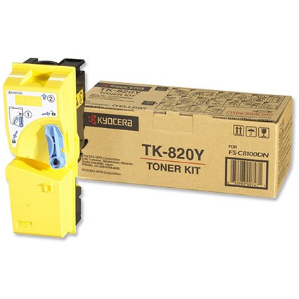 Kyocera Laser Toner Cartridge Page Life 7000pp Yellow Ref TK820Y