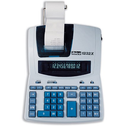 Ibico Calculator Printing 1232X Heavy-duty 12 Digit LED Display Currency Tax Cost Totals Ref IB410116