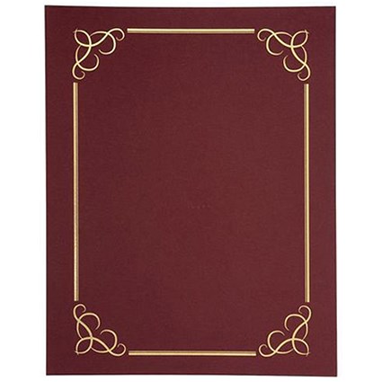 Certificate Covers Linen Finish Heavyweight Card Stock / Burgundy / 290gsm / Pack of 5