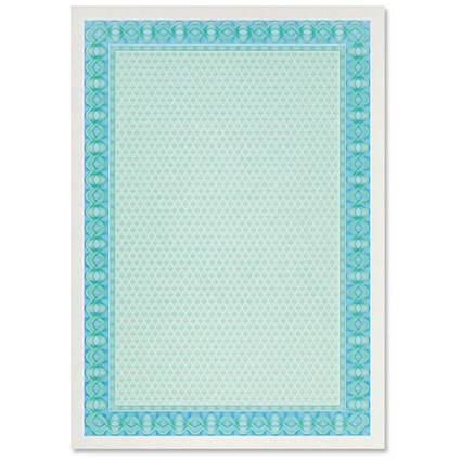Certificates Watermarked 115gsm A4 Turquoise Blue [Pack 25]