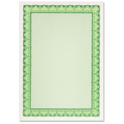 Certificates Watermarked 115gsm A4 Emerald Green [Pack 25]