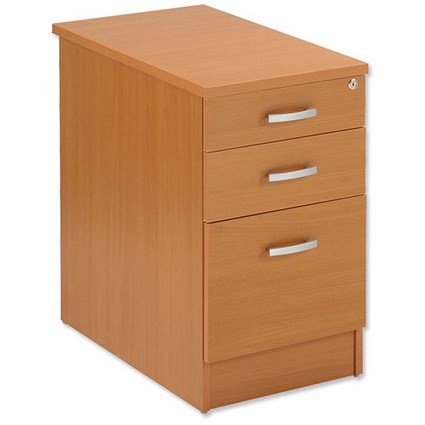 Trexus Plus Filing Pedestal Desk-high 3 Drawer W410xD800xH725mm Beech