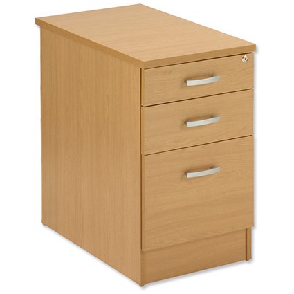 Trexus Plus Filing Pedestal Desk-high 3 Drawer W410xD800xH725mm Oak