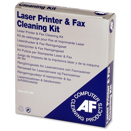 AF Laser and Fax Cleaning Kit 10 Printclene Sheets 5 Tonerclene 20 Microwipes Foamclene 87ml