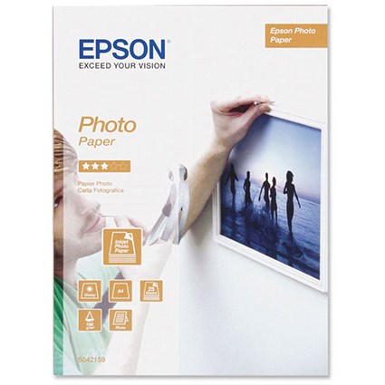 Epson A4 Glossy Photo Paper - White - 194gsm - Pack of 25 -