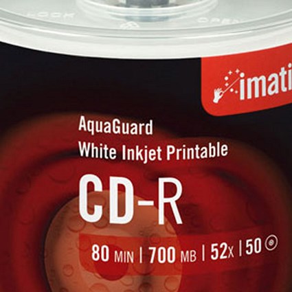 Imation CD-R Recordable Disk Write-once Aqua Guard on Spindle 52x Speed 80min 700Mb [Pack 50]