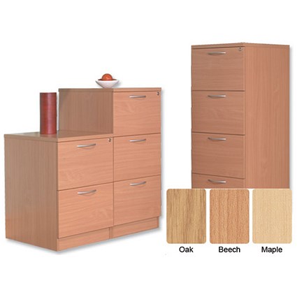 Sonix Filing Cabinet 3 Drawer for Foolscap Suspension Files W480xD600xH1002mm Beech